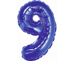  Kék Blue 9-es mini szám fólia lufi 35 cm (MLG633808)