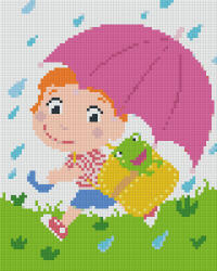 Pixelhobby 804407 Kisfiú esernyővel (20, 3x25, 4cm) 4 alaplapos szett (804407)