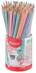 Maped Grafitceruza radírral, ceruzatartó, HB, háromszögletű, MAPED "Black'Peps Pastel", vegyes pasztell színek (IMA851769)