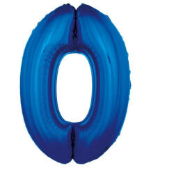  Kék 0-ás B&C Blue szám fólia lufi 92 cm (MLG640400)