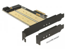 Delock PCI Express x4-kártya > 1 x Belso M. 2 Aljzat B Nyílással + 1 x Belso NVMe M. 2 Aljzattal, M