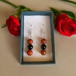  Jáspis - Obszidián fülbevaló