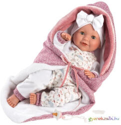 Llorens : Heidi Llorana 42cm-es síró újszülött baba pléddel