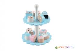  Fa Pasztell Kék Süteményes Tálaló 12 Db Süteménnyel Magni