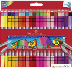 Faber-Castell : 40db-os kétvégű filctoll készlet ragyogó színekkel