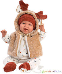 Llorens : Mimi újszülött 40cm-es síró kislány baba rénszarvasos felsőben