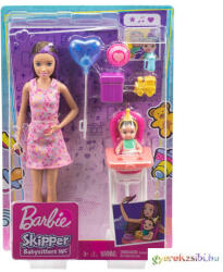 Mattel : Szülinapi bébiszitter baba etetőszékkel és kisbabával - Mattel