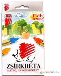 ICO : Süni háromszögletű Jumbo zsírkréta szett 12db