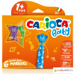 CARIOCA : Színes macis bébi filctoll 6db-os szett kimosható