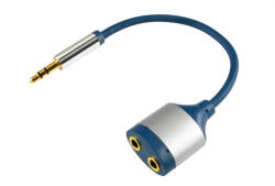 Somogyi Elektronic AC 16M audió átalakító kábel, elosztó, 3, 5mm sztereó dugó, 2 aljzat, 15cm - koronaphone