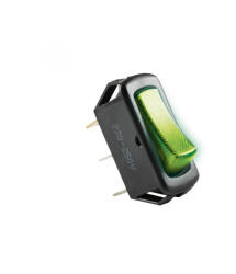 Somogyi Elektronic STV 04 világítós billenőkapcsoló, 1 áramkör - 2 állás, 250 V, 10 A, zöld