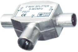 Somogyi Elektronic FS 28 koax elosztó, 1 dugó, 2 aljzat, T" alak