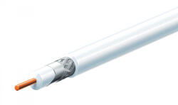 Somogyi Elektronic RG 6U/WH koax kábel, 75 Ohm, PVC és PE szigetelés, réz bevonatú acél ér, 48 szál rézharisnya, alumínium + PET fólia, 100m, fehér