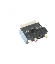 Somogyi Elektronic V 50SX videó átalakító, 21 pólusó SCART dugó-3xRCA aljza+SVHS aljzat - koronaphone