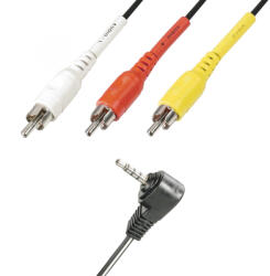 Somogyi Elektronic VC 20-2 videókábel, 4 pólusú 3, 5mm dugó, RCA dugó, 2m - koronaphone