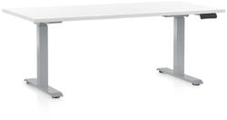 Rauman Masa inaltime reglabila OfficeTech D, 160 x 80 cm, bază gri, alb