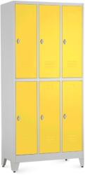 Rauman Dulap metalic - 6 cutii, 90 x 45 x 196, 5 cm, picioare reglabile, încuietoare pentru lacăt, galben - ral 1023