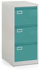 Rauman Dosar metalic A4 - 3 sertare, 45, 5 x 62 x 101, 5 cm, încuietoare cu cilindru, verde - ral 6033 Dulap arhivare