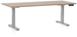 Rauman Masa inaltime reglabila OfficeTech D, 180 x 80 cm, bază gri, stejar