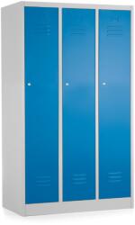 Rauman Dulap metalic - 3 compartimente, 90 x 50 x 150 cm, incuietoare cu cilindru, albastru - ral 5012 (3B1A-5)