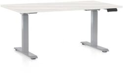 Rauman Masă înălțime reglabilă OfficeTech D, 120 x 80 cm, picioare gri, frasin alb