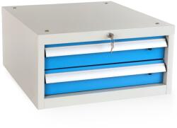 Rauman Dulap pentru masa atelier Solid, 2 sertare, albastru - ral 5012 (DD02)