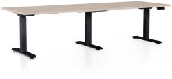 Rauman Masa inaltime reglabila OfficeTech Long, 240 x 80 cm, bază neagră, stejar
