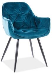SIGNAL MEBLE Scaun de bucaterie Cherry Velvet, turcoaz/negru (CHERRYVCTU)