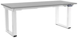 Rauman Masă înălțime reglabilă OfficeTech Strong 180 x 80 cm, picioare albe, gri deschis