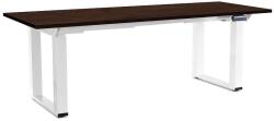 Rauman Masă înălțime reglabilă OfficeTech Strong 200 x 80 cm, picioare albe, wenge