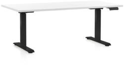 Rauman Masa inaltime reglabila OfficeTech D, 160 x 80 cm, bază neagră, alb