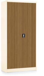 Rauman Dulap metalic universal cu imitație de lemn, 90 x 40 x 185 cm, încuietoare cu cilindru, nuc / ral 9003 (C01-C; W-2; RAL9003) Dulap arhivare