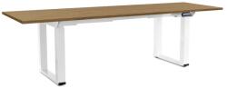 Rauman Masă înălțime reglabilă OfficeTech Strong 240 x 80 cm, picioare albe, stejar piatra