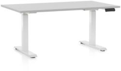 Rauman Masa inaltime reglabila OfficeTech D, 120 x 80 cm, bază albă, gri deschis