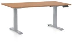 Rauman Masa inaltime reglabila OfficeTech D, 120 x 80 cm, bază gri, fag