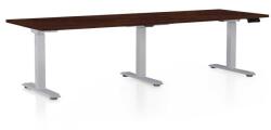 Rauman Masă înălțime reglabilă OfficeTech Long, 240 x 80 cm, picioare gri, wenge