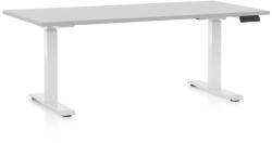 Rauman Masa inaltime reglabila OfficeTech C, 160 x 80 cm, bază albă, gri deschis