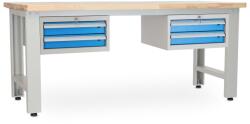 Rauman Masa atelier Stejar masiv-22, 210 cm, 2 cutii suspendate, stejar