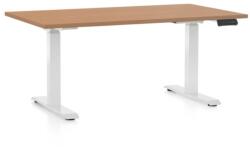 Rauman Masa inaltime reglabila OfficeTech D, 120 x 80 cm, bază albă, fag