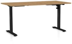 Rauman Masă înălțime reglabilă OfficeTech A, 160 x 80 cm, picioare negre, stejar piatra