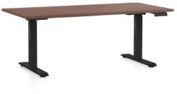 Rauman Masa inaltime reglabila OfficeTech C, 160 x 80 cm, bază neagră, nuca