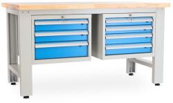 Rauman Masa atelier stejar masiv-34, 150 cm, 2 cutii suspendate, stejar