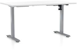 Rauman Masa inaltime reglabila OfficeTech A, 120 x 80 cm, bază gri, alb