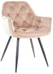 SIGNAL MEBLE Scaun de bucaterie Cherry Velvet, bej/negru (CHERRYVCBE)
