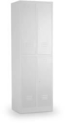Rauman Dulap vestiar metalic - 4 cutii, 60 x 45 x 185 cm, încuietoare cilindrică, gri - ral 7035 (2B2A; RAL7035)
