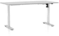Rauman Masa inaltime reglabila OfficeTech A, 160 x 80 cm, bază albă, gri deschis