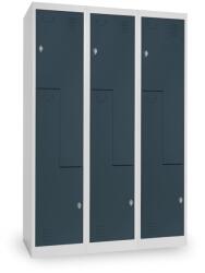 Rauman Dulap metalic Z, 3 compartimente, 120 x 50 x 180 cm, blocare cu rotire, antracit - ral 7016
