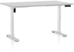 Rauman Masa inaltime reglabila OfficeTech B, 140 x 80 cm, bază albă, gri deschis
