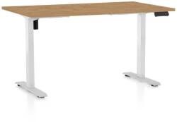 Rauman Masă înălțime reglabilă OfficeTech B, 120 x 80 cm, picioare albe, stejar piatra