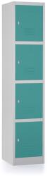 Rauman Dulap metalic - 4 cutii, 38 x 45 x 185 cm, blocare, verde - ral 6033